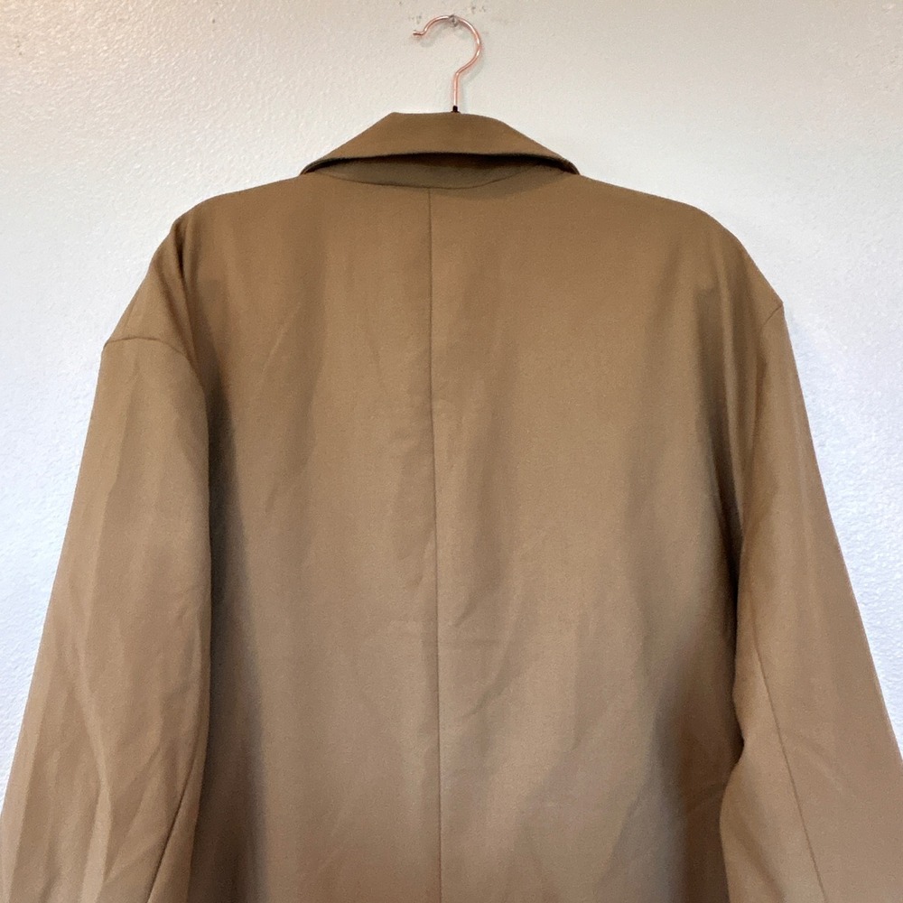 Free People Bowie Tan Oversized Blazer Two Button Longline Jacket Womens Size L - Picture 13 of 14